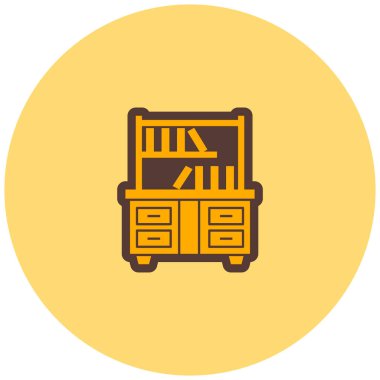 Kütüphane. Web simgesi basit illüstrasyon