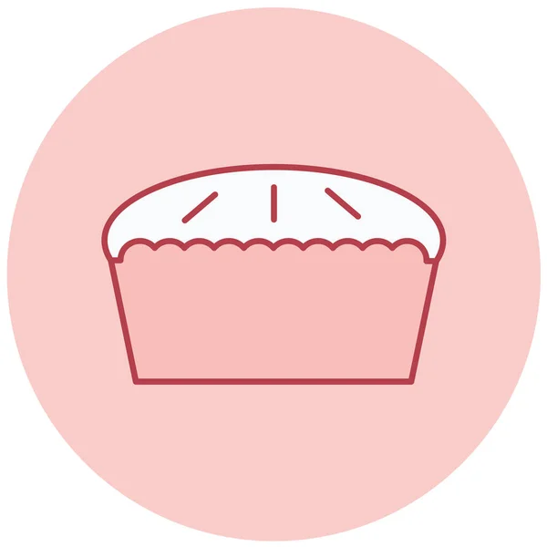 Cupcake Ícone Web Ilustração Simples —  Vetores de Stock