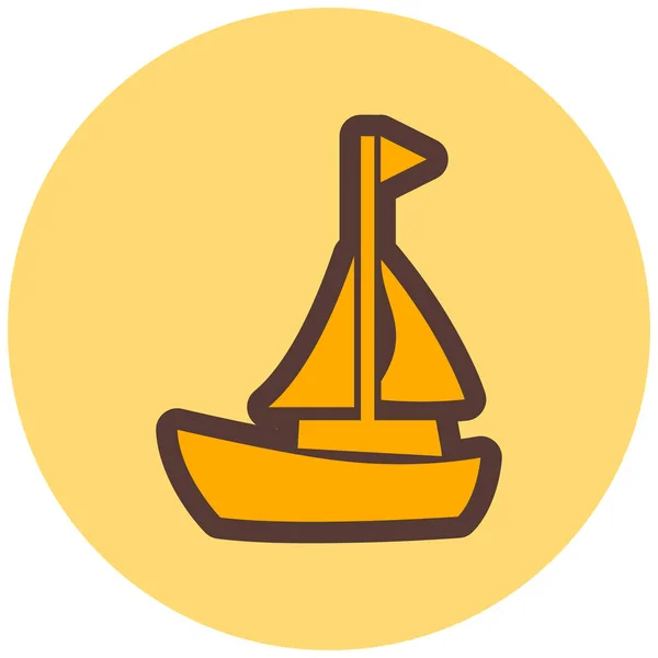 Segelboot Web Symbol Einfache Illustration — Stockvektor