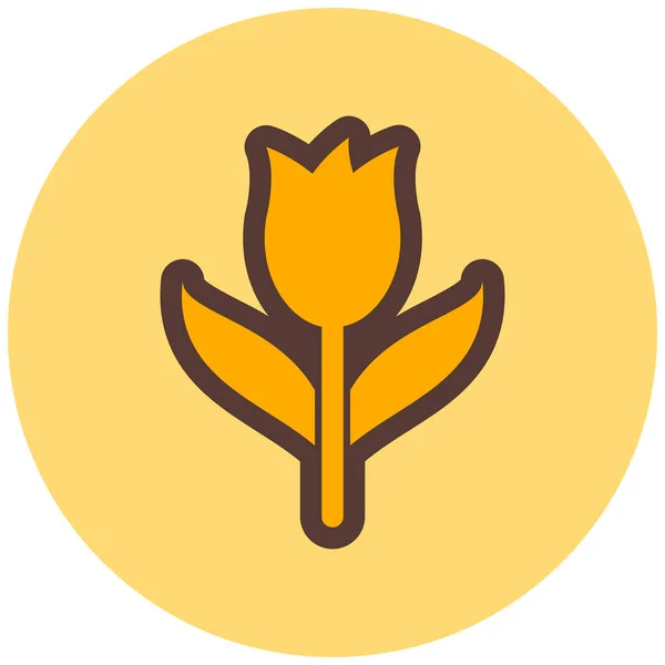 Une Tulipe Icône Web Illustration Simple — Image vectorielle