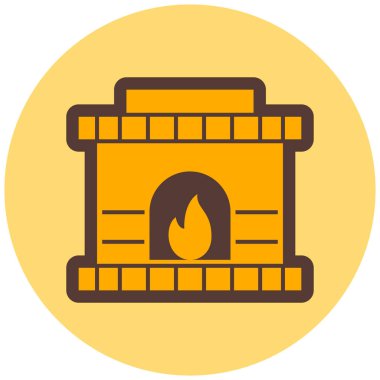 şömine modern simge vektör illüstrasyonu 