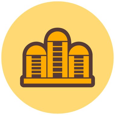 Bina. Web simgesi basit illüstrasyon