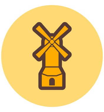 Yel değirmeni Web simgesi basit illüstrasyon