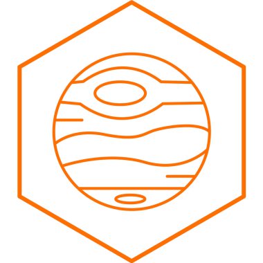 Venüs ikonu gezegeninin ana hatları. Web sitesi tasarımı için bir dizi güneş sistemi vektör sembolü.