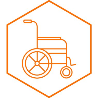 tekerlekli sandalye modern ikon vektör illüstrasyonu 