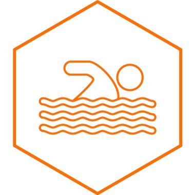 Yüzücü modern simge vektör çizimi 