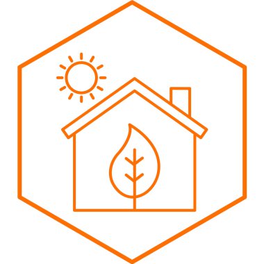 Eko Evi. modern simge vektör illüstrasyonu 