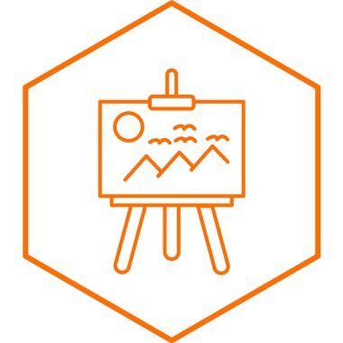 Easel modern simge vektör illüstrasyonu 