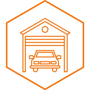 Garaj modern simge vektör illüstrasyonu 