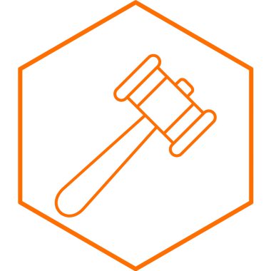 Çekiç simgesi. Müzayede sembolü vektör illüstrasyonu