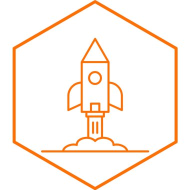 Moda biçimi izole edilmiş arkaplanda roket simgesi