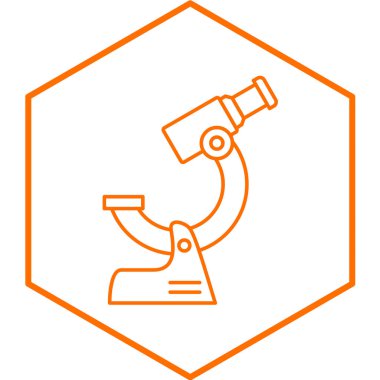 Mikroskop simgesi. Web için laboratuvar vektör simgelerinin özet çizimi