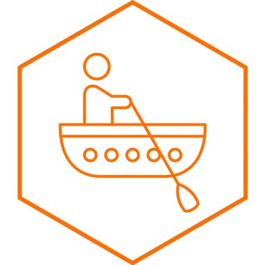 Bir tekne simgesinin vektör illüstrasyonu