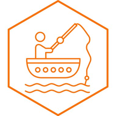 Balıkçı teknesi simgesinin vektör çizimi