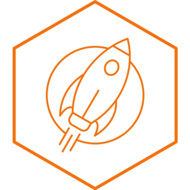 Moda biçimi izole edilmiş arkaplanda roket simgesi