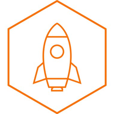 Moda biçimi izole edilmiş arkaplanda roket simgesi