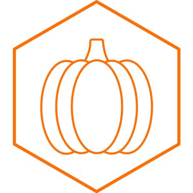 balkabağı ikonu. Web için turuncu vektör simgelerinin özet çizimi