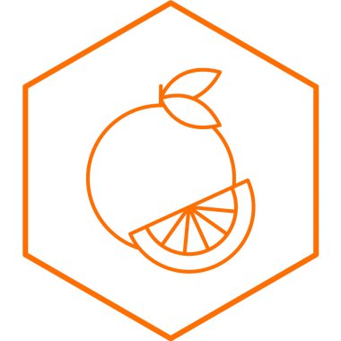 Limon dilimli turuncu çizgi simgesi