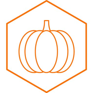 balkabağı ikonu. Web için Cadılar Bayramı vektör simgelerinin özet çizimi