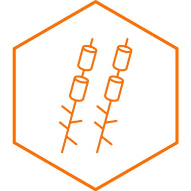 Izgara sosis ikonu. vektör illüstrasyonu