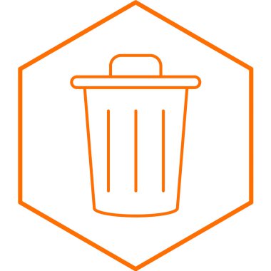 Çöp kutusu simgesi, vektör illüstrasyonu