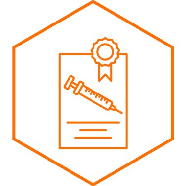 Tıbbi sertifika ikonu. vektör illüstrasyonu