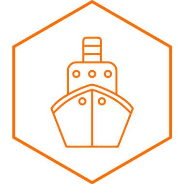 Beyaz arkaplanda izole edilmiş basit bir gemi simgesi