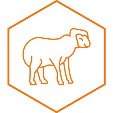 Bir geyiğin çizgi simgesinin vektör çizimi