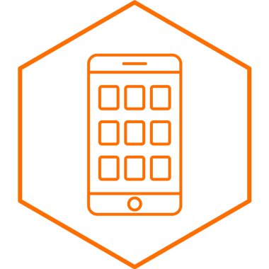 mobil uygulama simgesi. web için akıllı telefon vektör çizgisi simgelerinin özet çizimi