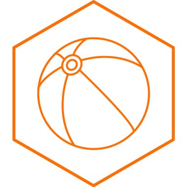 Plaj topu ikonu. Web için basketbol vektör sembolünün özet çizimi