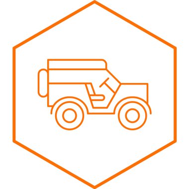 Ordu Arabası Modern ikon vektör çizimi