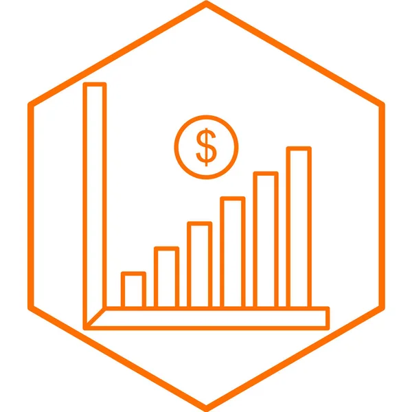 Financiële Groei Grafiek Pictogram Vector Illustratie Grafisch Ontwerp — Stockvector