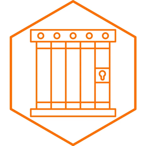 Ikona Bramy Drewnianej Prosta Ilustracja Symbolu Wektora Drzwi Projektowania Stron — Wektor stockowy
