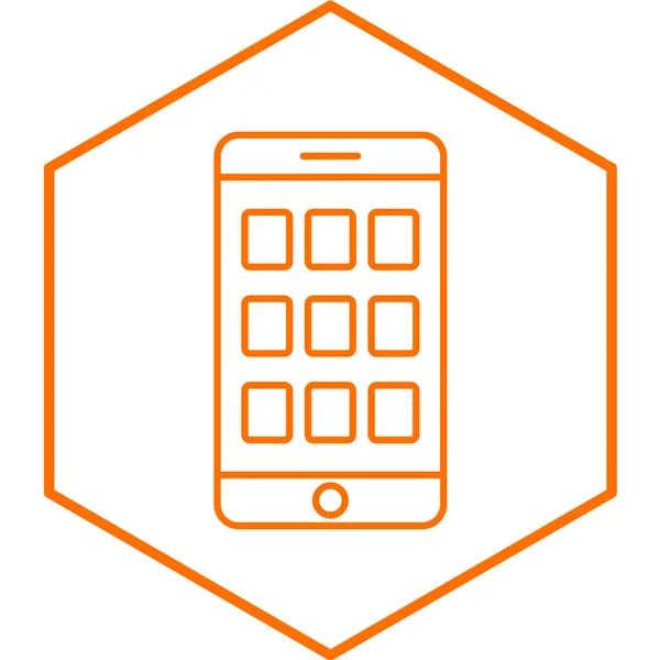 Ikona Aplikacji Mobilnej Zarys Ilustracji Ikon Linii Wektorowej Smartfona Dla — Wektor stockowy