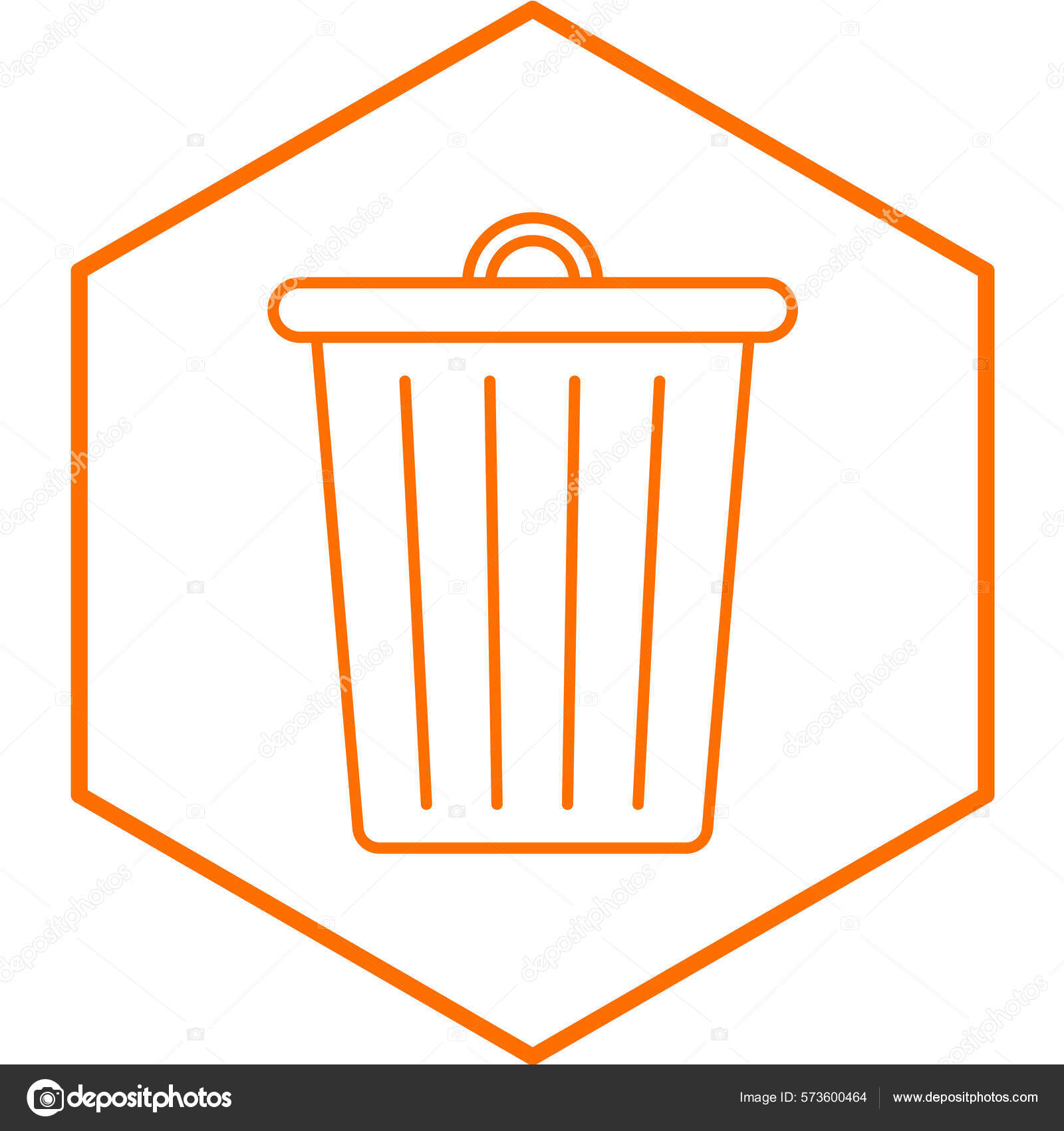 Simple Illustration Of A Trash Can Stock Illustration - Download