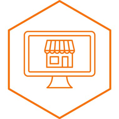 İnternet alışveriş simgesi. vektör illüstrasyonu