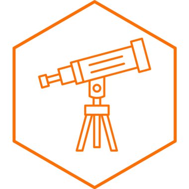 Teleskop simgesi. Web için uzay vektörü doğrusal sembolünün basit gösterimi