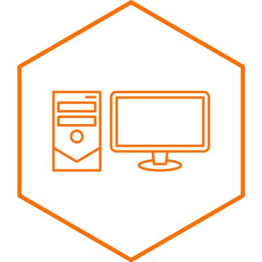 Beyaz arkaplanda boş ekran simgesine sahip bilgisayar monitörü. Bilgisayar işareti. vektör illüstrasyonu