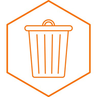 Çöp kutusu simgesi beyaz arkaplanda izole edilmiş. Geri dönüşüm kutusu işareti sembolü.