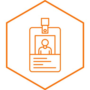 Kimlik kartı simgesi. Düz dizayn. vektör illüstrasyonu.