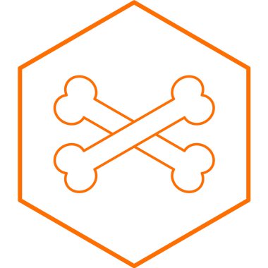 Çapraz kemik ikonu. vektör illüstrasyonu