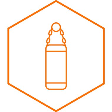 Boks torbası simgesi. Web için boks oyuncağı vektör simgelerinin özet çizimi