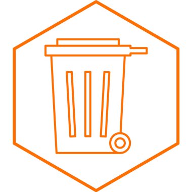 Çöp kutusu simgesi, vektör illüstrasyonu