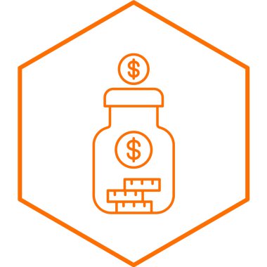 para tasarruf simgesi beyaz arkaplanda izole edildi. Bankacılık para birimi sembolü. vektör illüstrasyonu