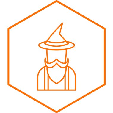 Büyücü ikonu. vektör illüstrasyonu