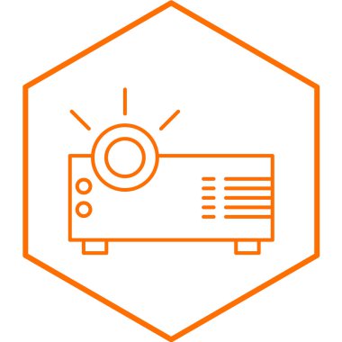 Projektör simgesinin vektör illüstrasyonu