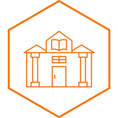 Kütüphane simgesinin vektör illüstrasyonu