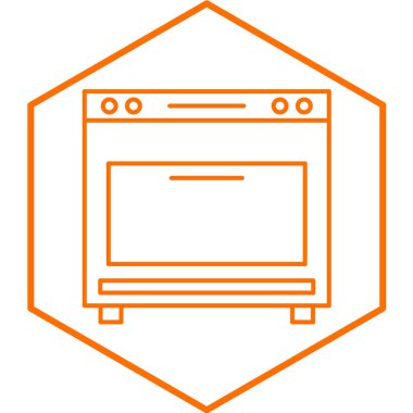 Mikrodalga fırın ikonu. Mutfak vektör işaretinin taslağı. beyaz arkaplanda izole