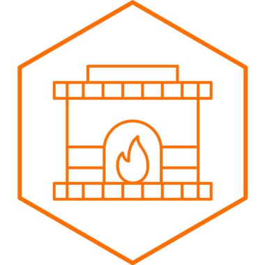 Moda tarzında izole edilmiş Stone Oven simgesi