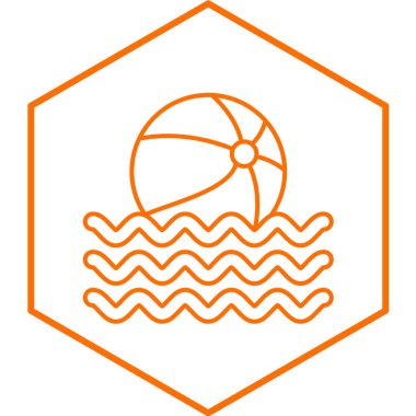 Top yüzdürme simgesi. Web için güneş vektör çizgisi simgelerinin özet çizimi